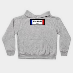 Strasbourg City in French Flag Kids Hoodie